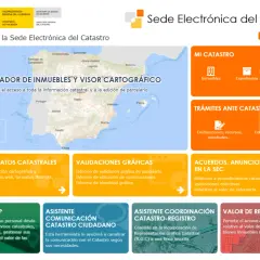 Página principal de la Sede Electrónica del Catastro, con opciones para consultar el valor catastral, trámites y datos.