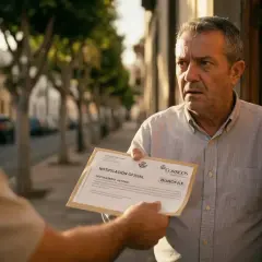 Un hombre recibe un burofax de Correos. El arte 36 de la lau podría ser el motivo de esta notificación oficial.