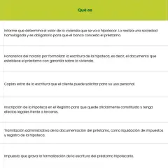 Tabla de gastos hipotecarios: tasación, notaría, registro, gestoría e impuestos. Información útil para reclamar comision apertura hipoteca.