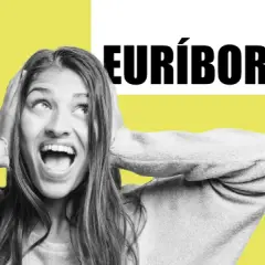Mujer con expresión de sorpresa y manos en las orejas, ante el titular "EURÍBOR HOY".
