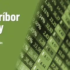 Gráfico con datos financieros y el texto "Euríbor hoy". El **euríbor mensual** se muestra en un contexto de mercado.