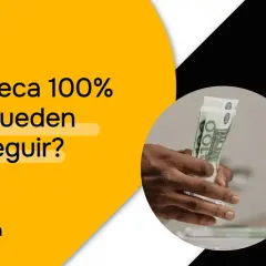 Manos sostienen billetes de 100 euros. El texto pregunta: "¿Se pueden conseguir hipotecas al 100 por cien?".