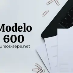El **transmitente modelo 600** se muestra junto a un portátil, papeles y clips.