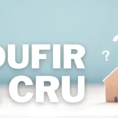 ¿Qué es el CRU de una finca? Texto "IDUFIR & CRU" junto a una casa de madera y signos de interrogación.