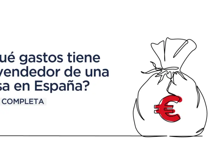 Guía completa sobre los gastos de compraventa de vivienda para vendedores en España. Bolsa de dinero con símbolo de euro.