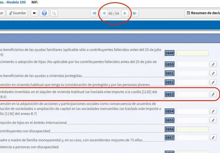 Casilla 0853: cantidades invertidas en alquiler de vivienda habitual. ¿Por qué no me desgrava el alquiler?