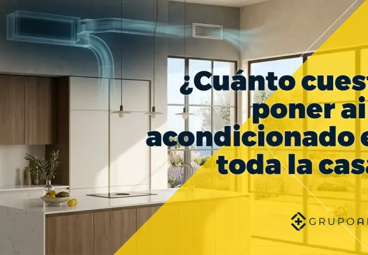 ¿Cuánto vale instalar un aire acondicionado central en tu hogar? Imagen de cocina moderna con sistema de climatización.