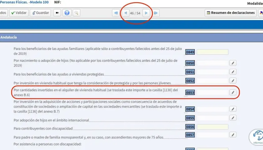 Casilla 0853: cantidades invertidas en alquiler de vivienda habitual. ¿Por qué no me desgrava el alquiler?