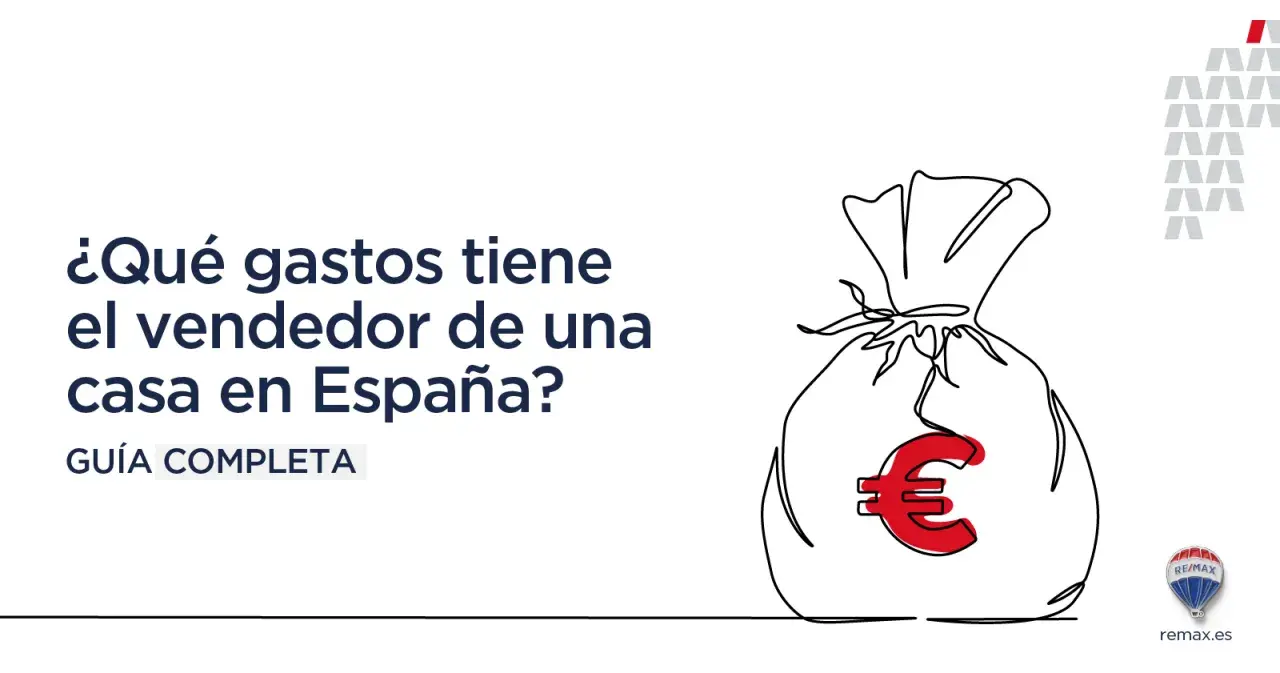 Guía completa sobre los gastos de compraventa de vivienda para vendedores en España. Bolsa de dinero con símbolo de euro.