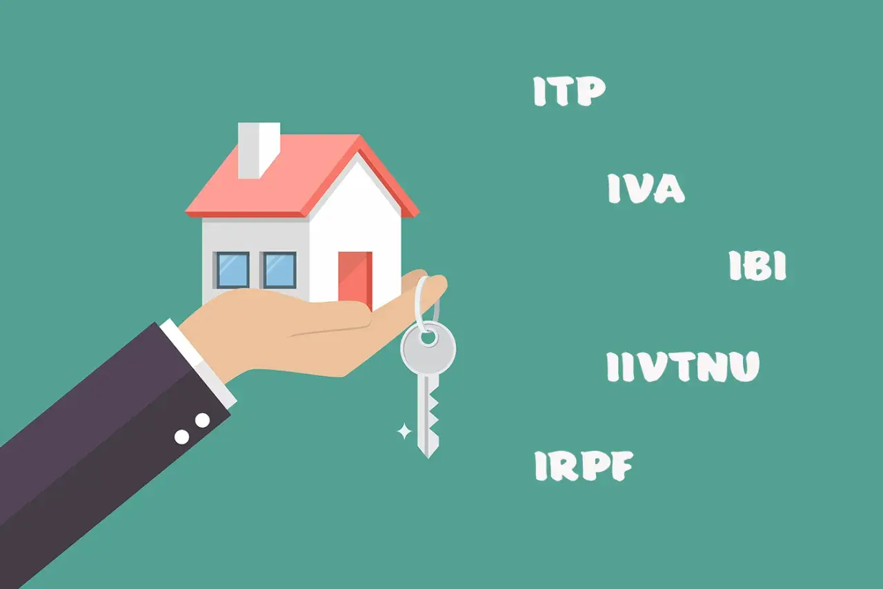 Mano con casa y llave, simbolizando la compra de una vivienda de segunda mano y los impuestos asociados como el IVA.