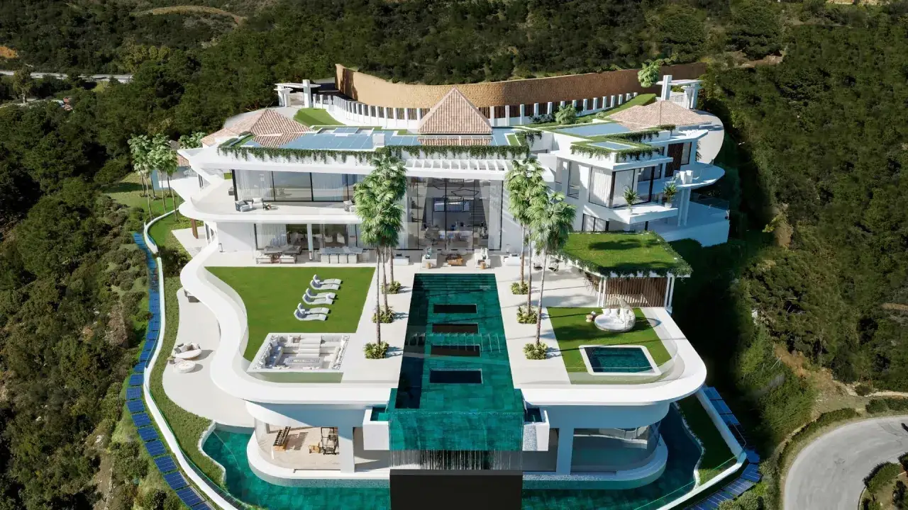 Lujosa mansi&oacute;n moderna con piscina infinita y cascada, rodeada de vegetaci&oacute;n. Podr&iacute;a ser la casa m&aacute;s cara de Espa&ntilde;a.