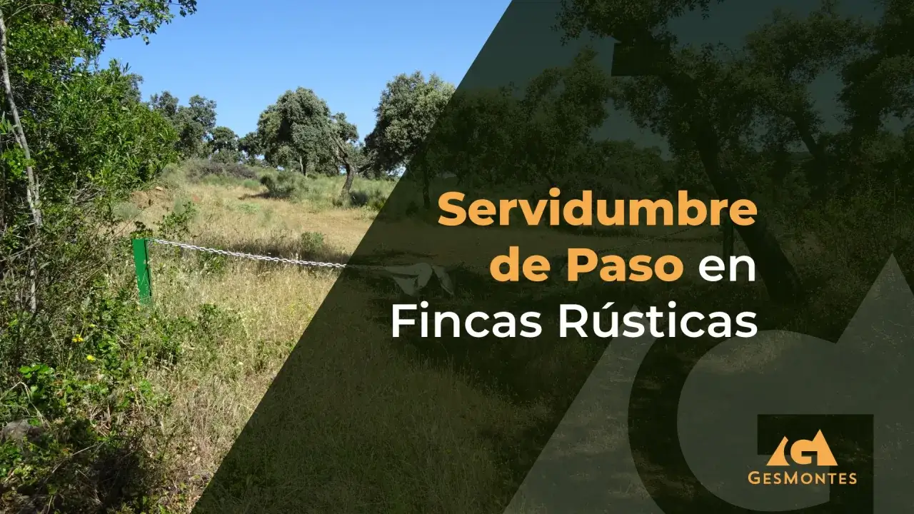 Camino rural con cadena, indicando servidumbre de paso sin escriturar en fincas r&uacute;sticas.