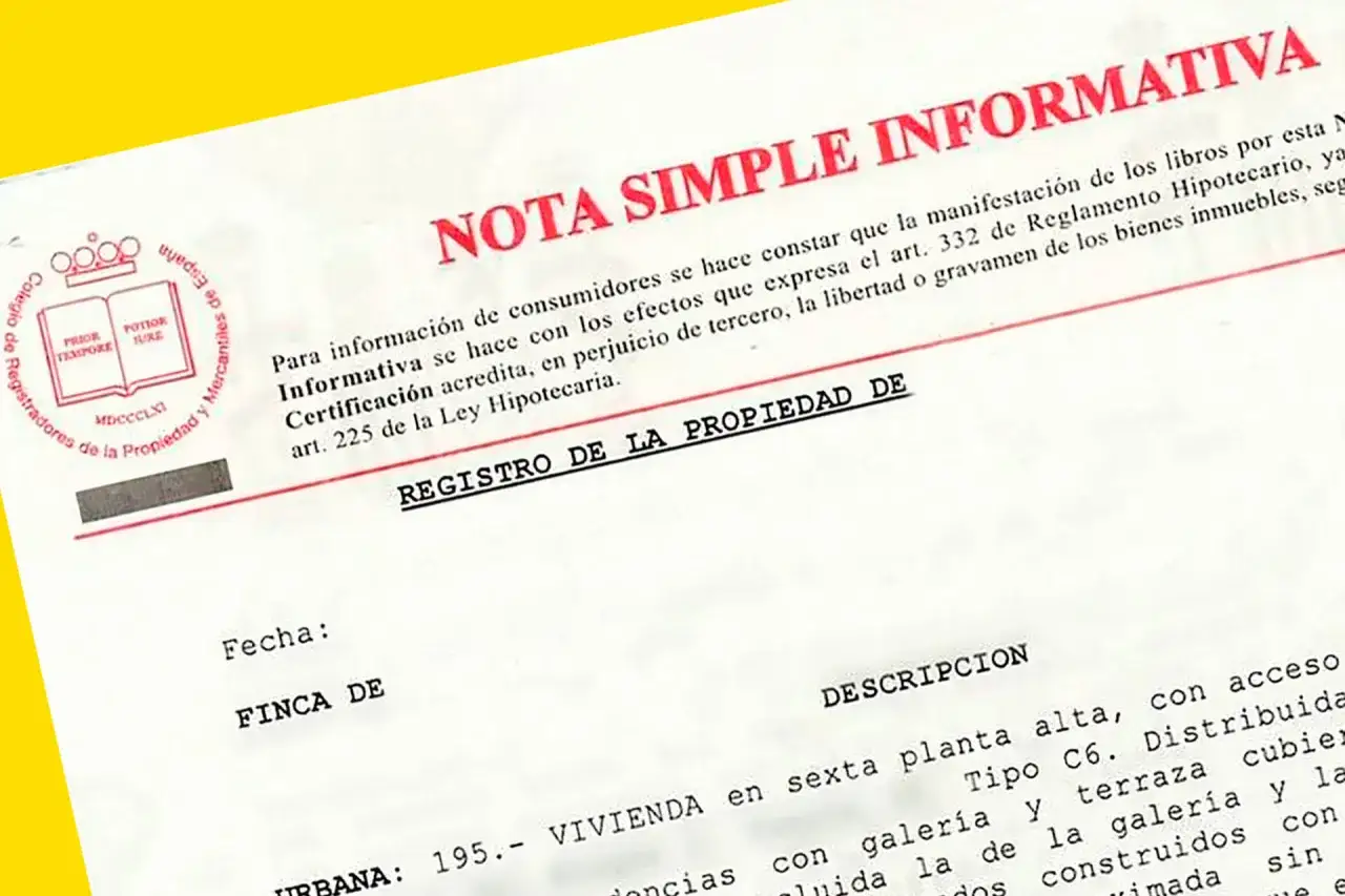 Nota Simple Informativa del Registro de la Propiedad. Documento clave para saber el CRU de una propiedad.
