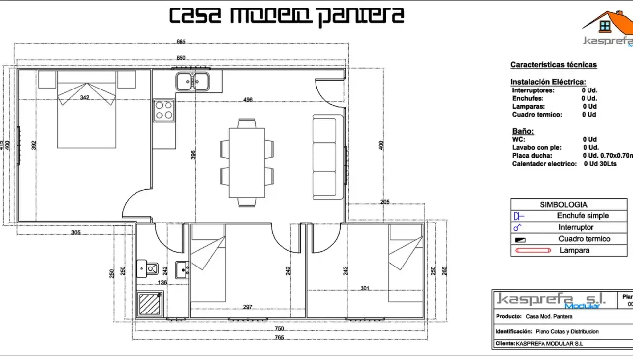 Plano de una casa modular 